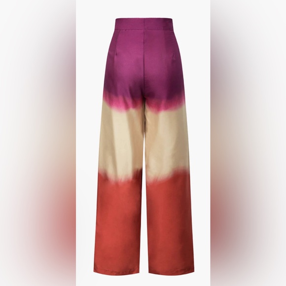 Micas Size Medium Ombre High Waisted Satin Straight Leg Pants NWT - Picture 2 of 11